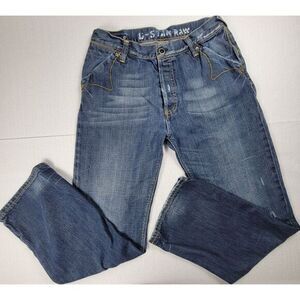 G-Star Raw Jeans\ Men's Sz 33x32\ 3301 Button‎ Fly Straight Leg\ Flap Pocket